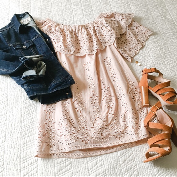 Parker Cathy Eyelet Off-the-Shoulder Dress - Picture 2 of 9